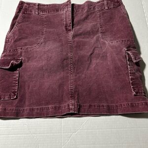 J Jill Corduroy Cargo Skirt Women’s 8 Petite Plum